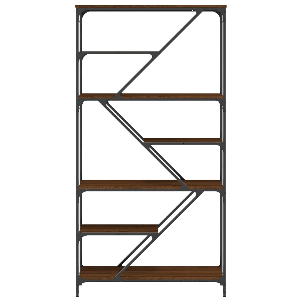 Bokhylle 91x36x176 cm konstruert tre og jernbrun eik - brun eik, 1 - number 4.