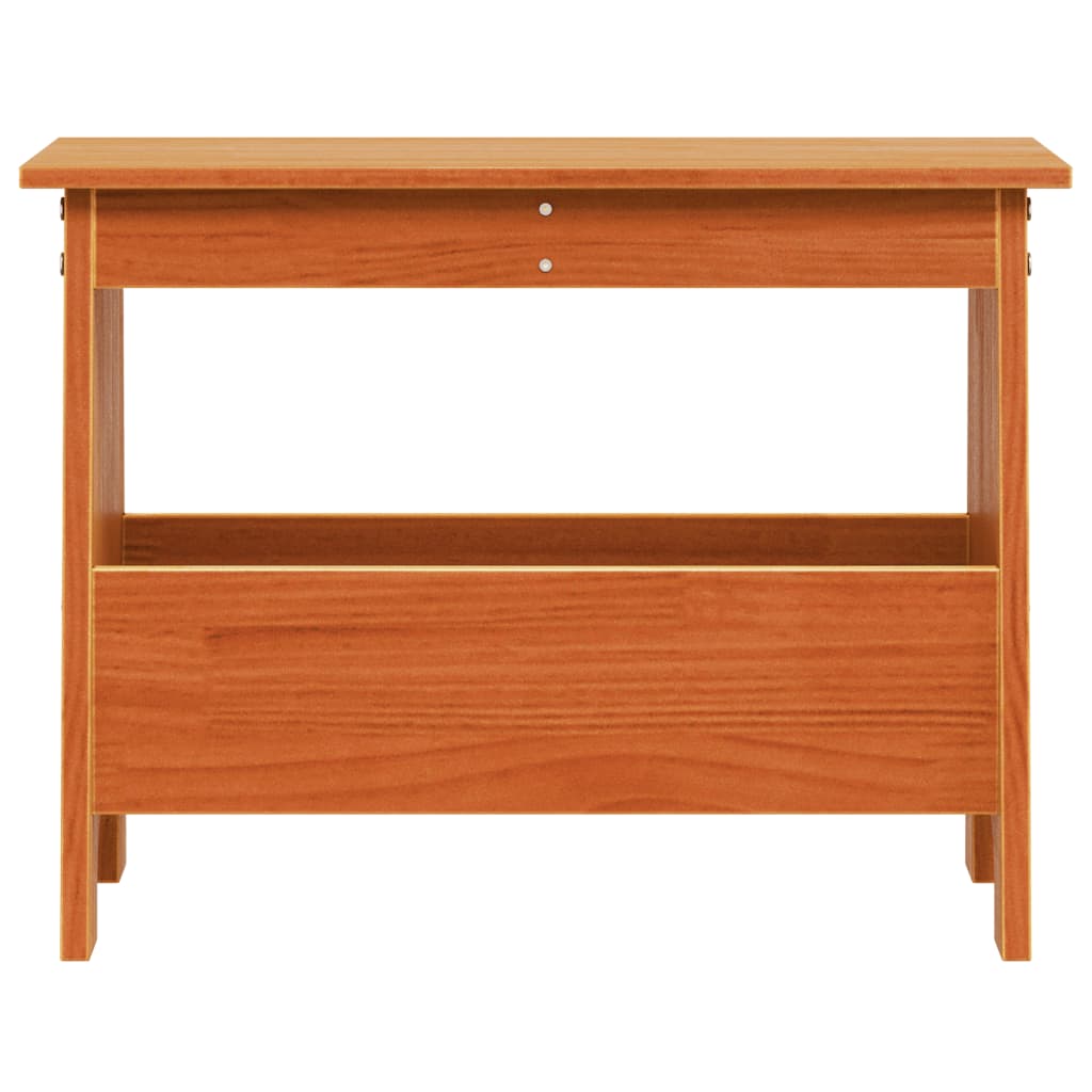 Ławka wejściowa sosna lita złocistobrązowa - brązowa, 60 x 28 x 45 cm - number 4.