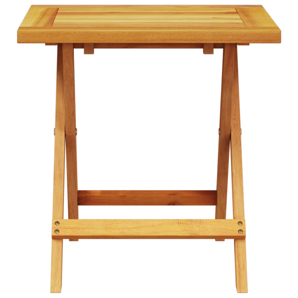 Liggestol med hynde og bord massivt akacietræ - creme, 1, med bord - number 7.