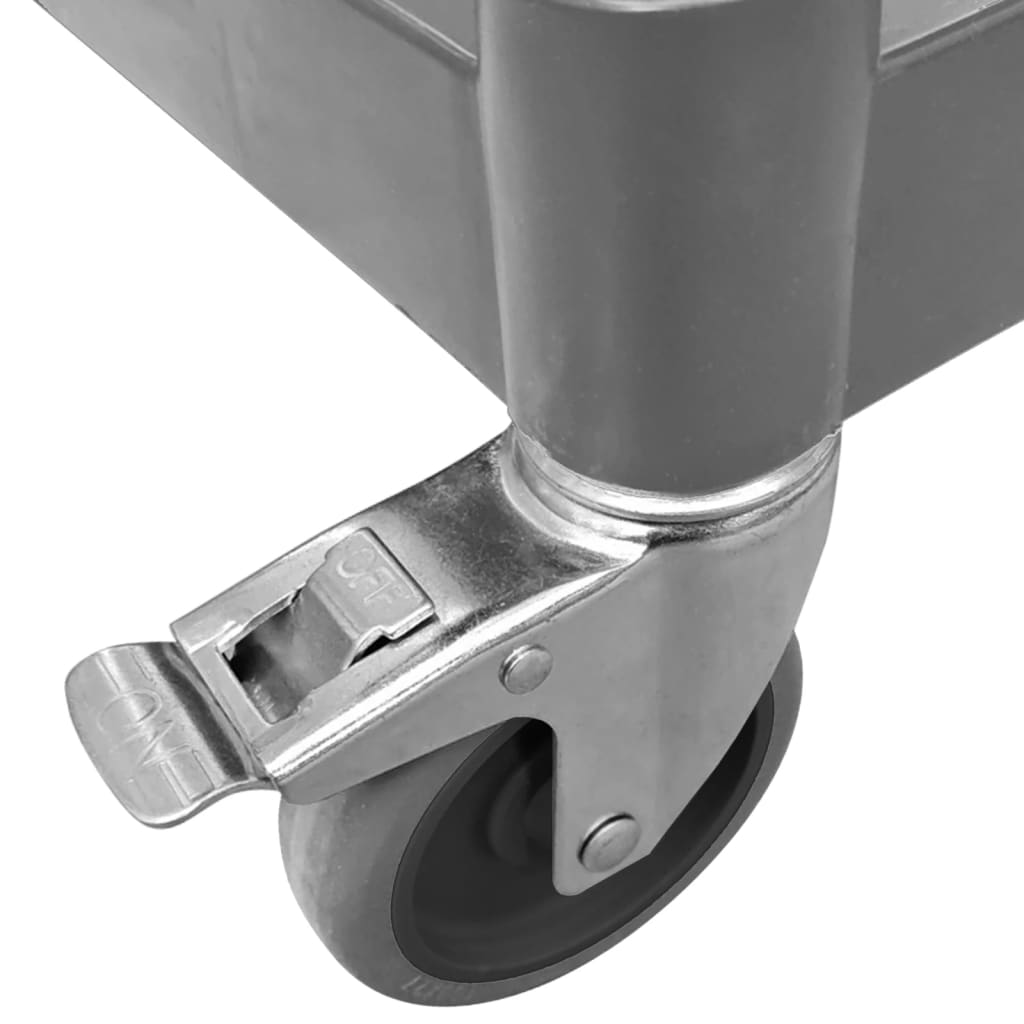 Wózek z 2 półkami aluminium - szary, 81 x 41 x 92 cm - number 8.