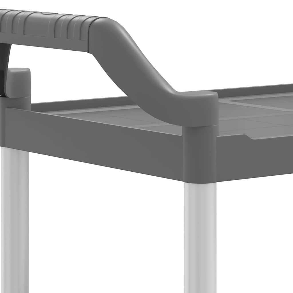 Vogn med 3 hylder aluminium - grå, 81 x 41 x 92 cm - number 7.
