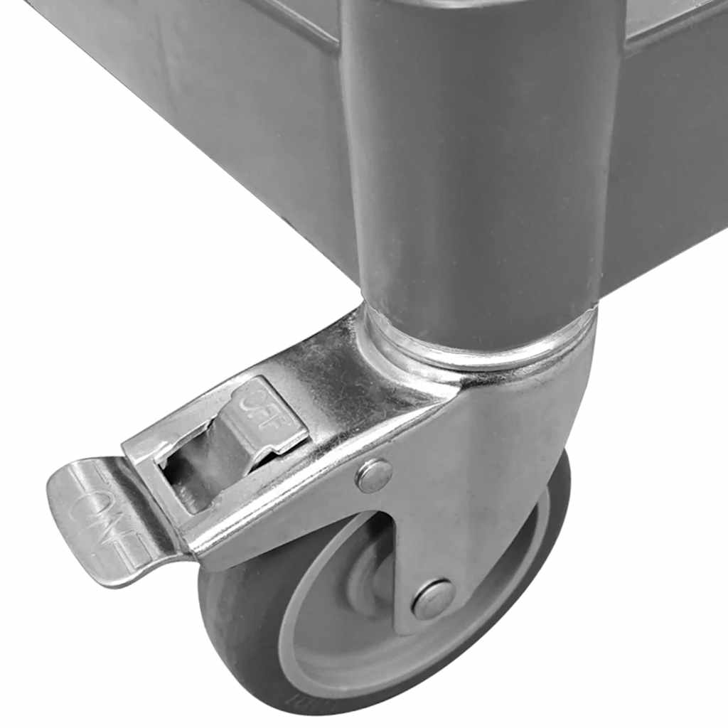 Vogn med 3 hylder aluminium - grå, 81 x 41 x 92 cm - number 8.