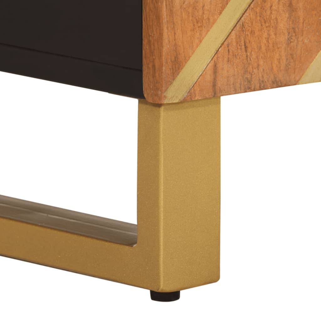 Møbelsæt til badeværelse 4 dele massivt mangotræ brun og sort - number 12.