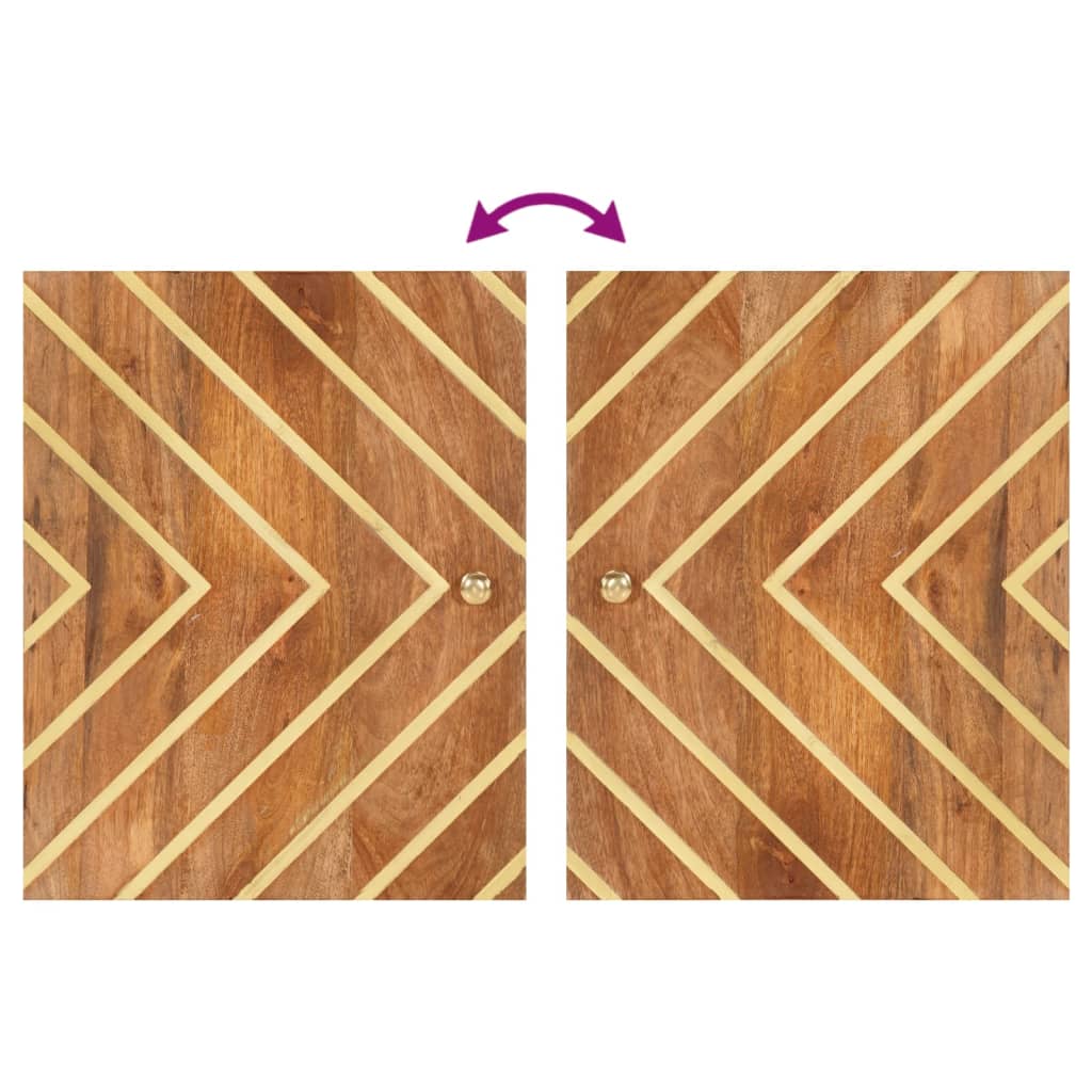 Møbelsæt til badeværelse 4 dele massivt mangotræ brun og sort - number 9.