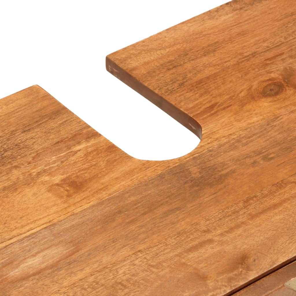 Møbelsæt til badeværelse 4 dele massivt mangotræ brun og sort - number 11.