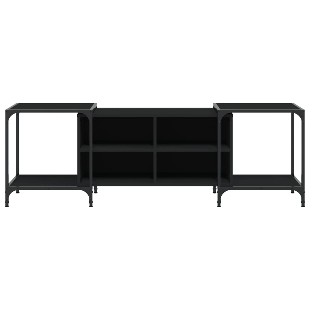 Stolik pod tv 153x37x50 cm drewno klejone - czarny, 1, 153 cm - number 4.