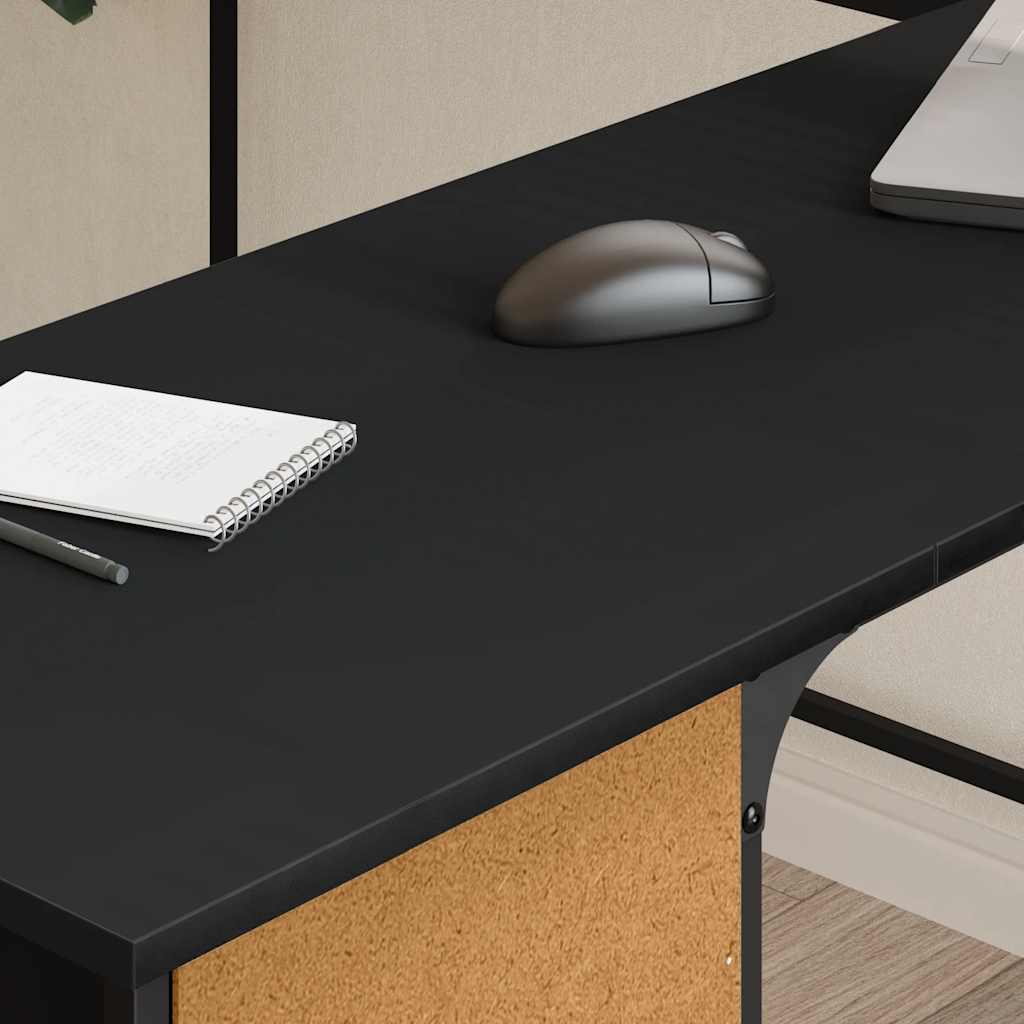 Radni stol 141x141x75 cm izrađeno drvo - crna - number 3.