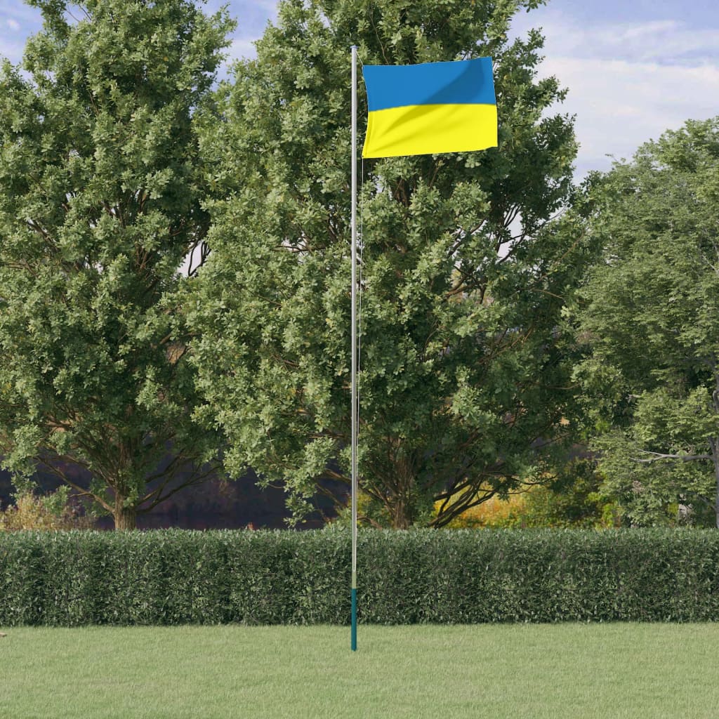 Ukraine flag og flagstang 6,23 m aluminium - number 1.