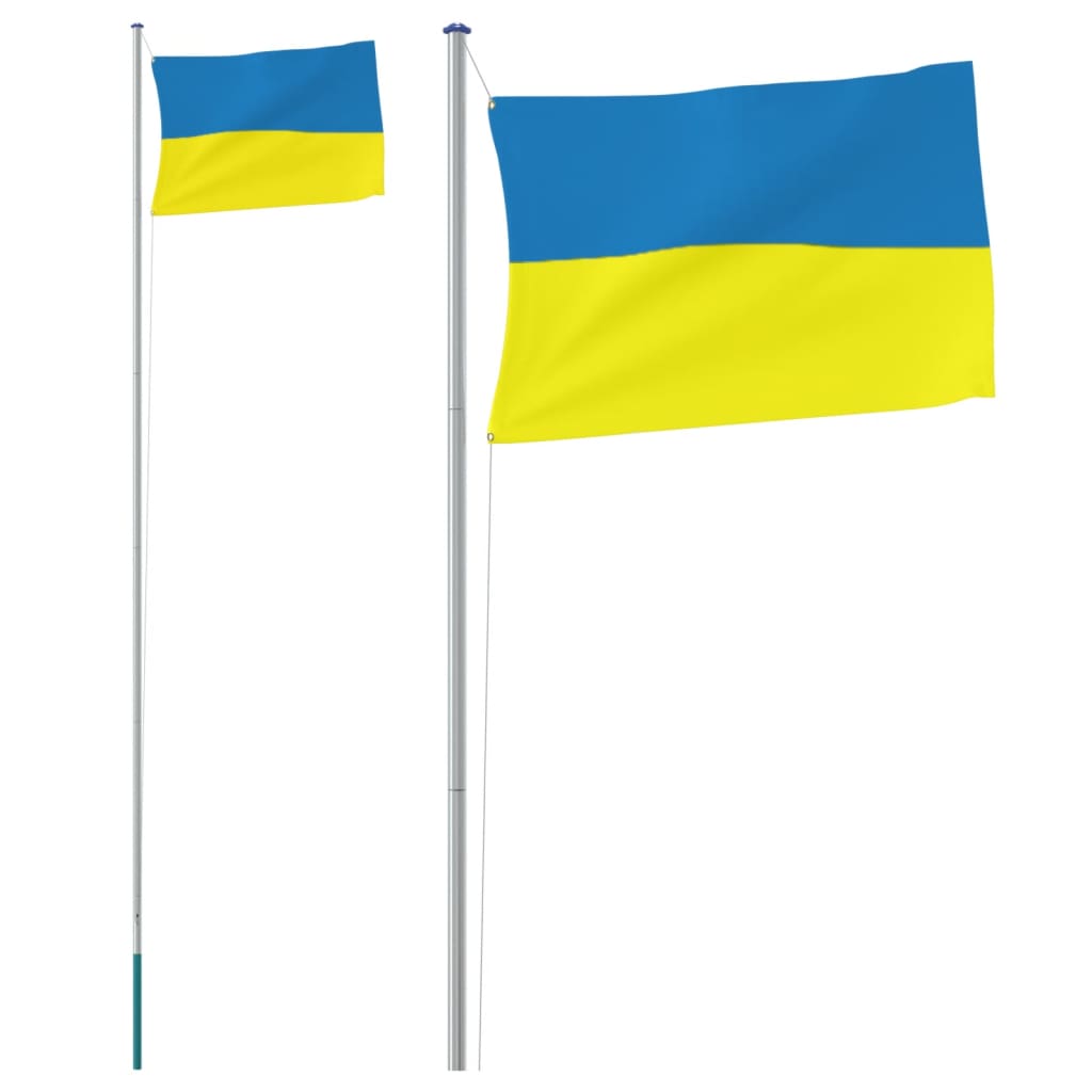 Ukraine flag and flagpole 6.23 m aluminium - number 2.