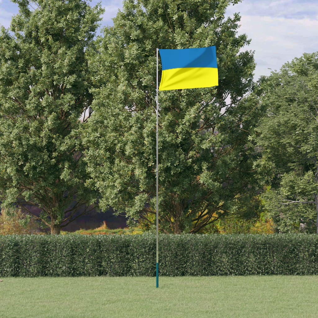 Ukraine flag og flagstang 5,55 m aluminium - number 1.