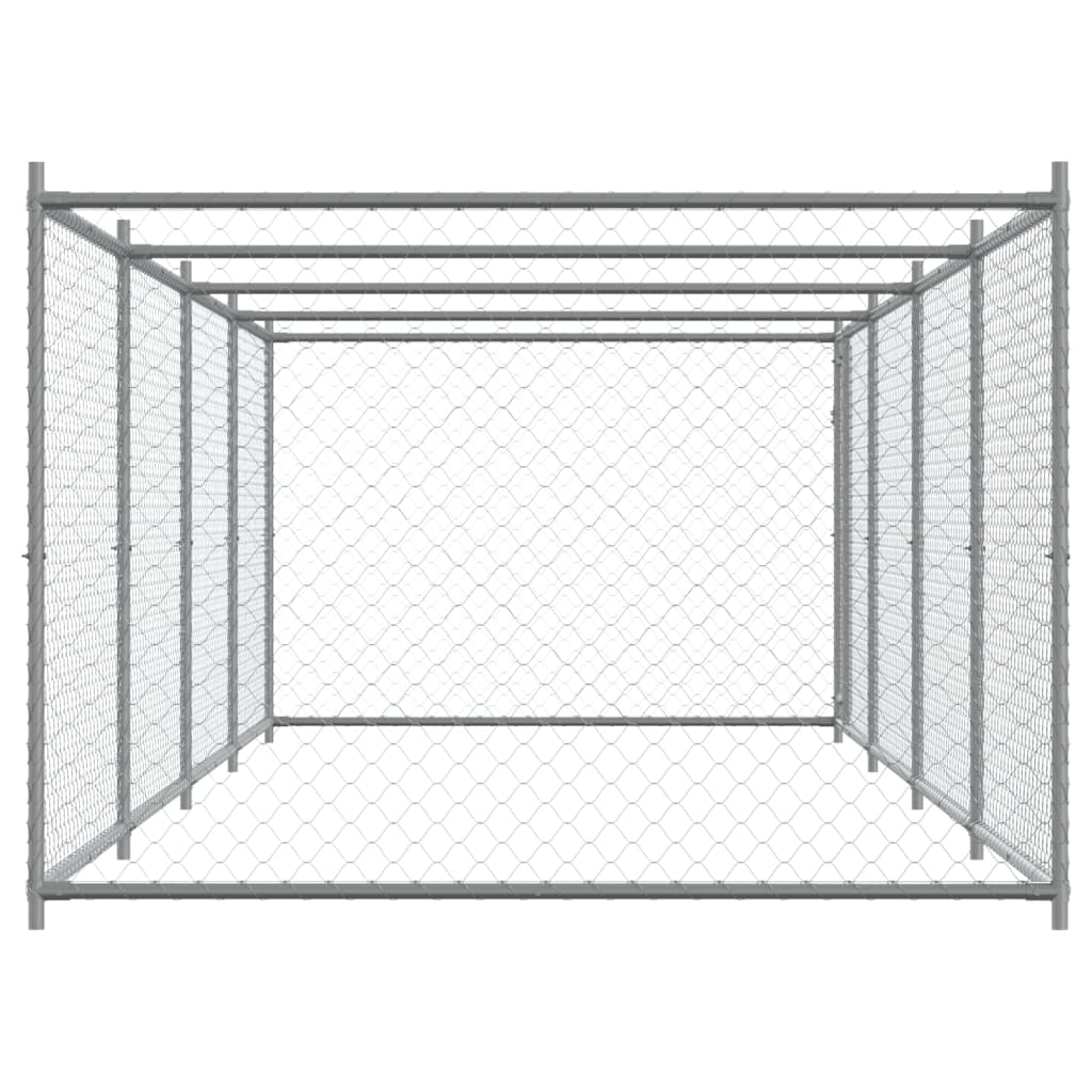 Niche pour chien avec portail 8x2x1,5 m acier galvanisé gris - 8 x 2 x 1,5 m, 1, 1 portail - number 5.