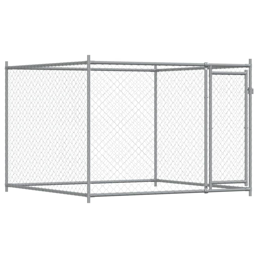 Niche pour chien avec portail 8x2x1,5 m acier galvanisé gris - 8 x 2 x 1,5 m, 1, 1 portail - number 7.