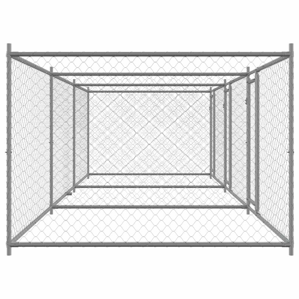 Niche pour chien avec portail 6x2x1,5 m acier galvanisé gris - 6 x 2 x 1,5 m, 1, 3 portes - number 5.