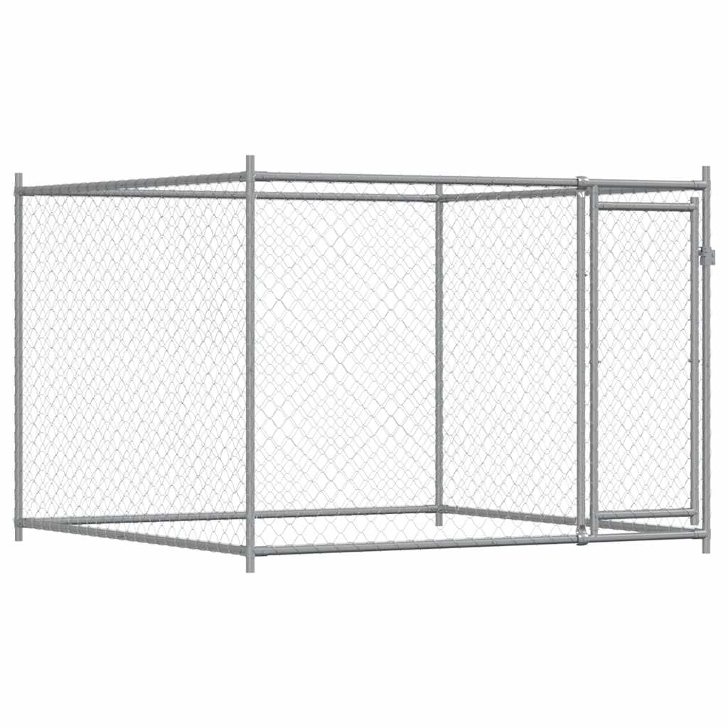 Niche pour chien avec portail 6x2x1,5 m acier galvanisé gris - 6 x 2 x 1,5 m, 1, 3 portes - number 7.