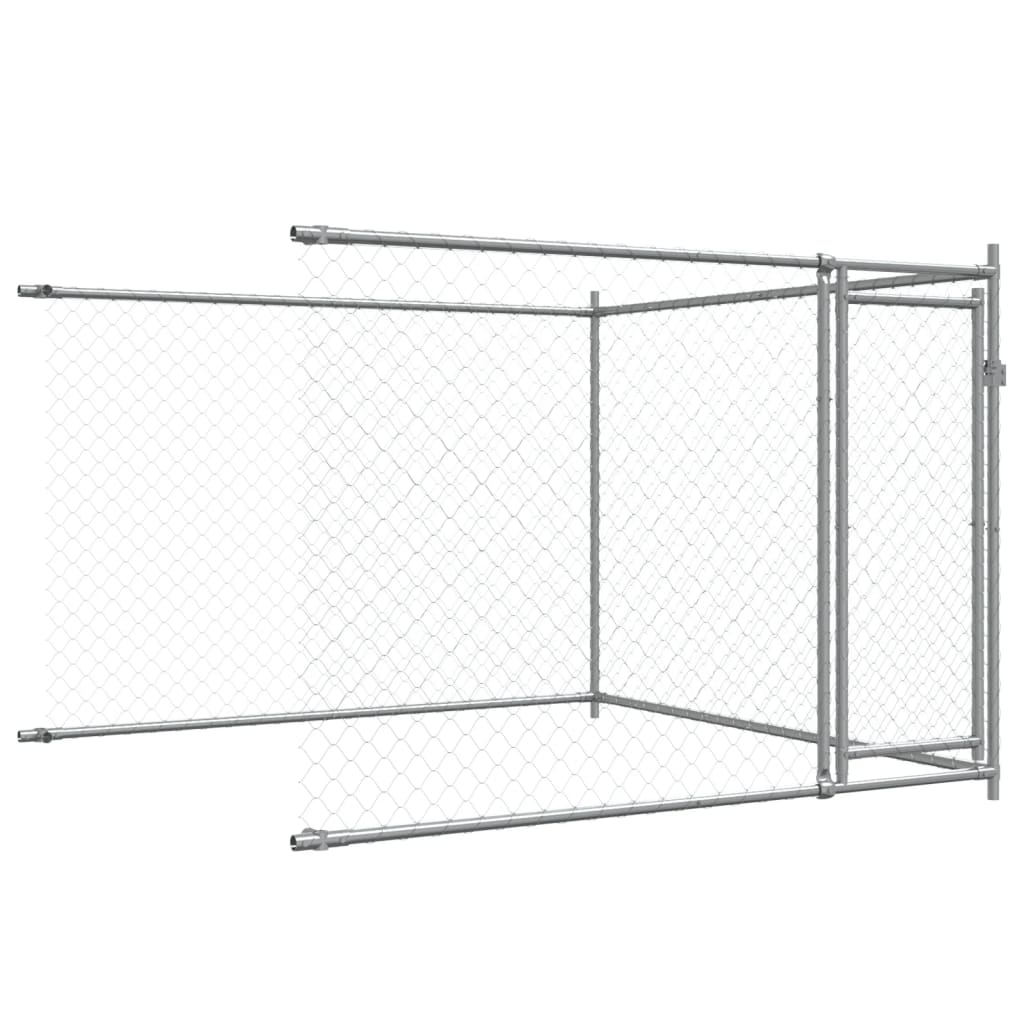 Niche pour chien avec portail 6x2x1,5 m acier galvanisé gris - 6 x 2 x 1,5 m, 1, 3 portes - number 8.