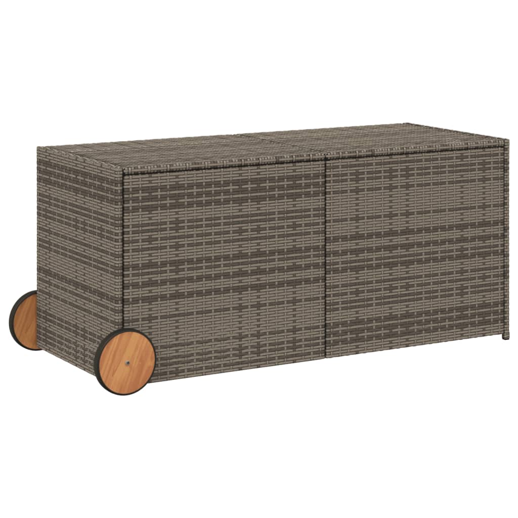 Opbevaringsboks med hjul 283 l polyrattan - grå, 127 x 55 x 56/59.5 cm - number 2.