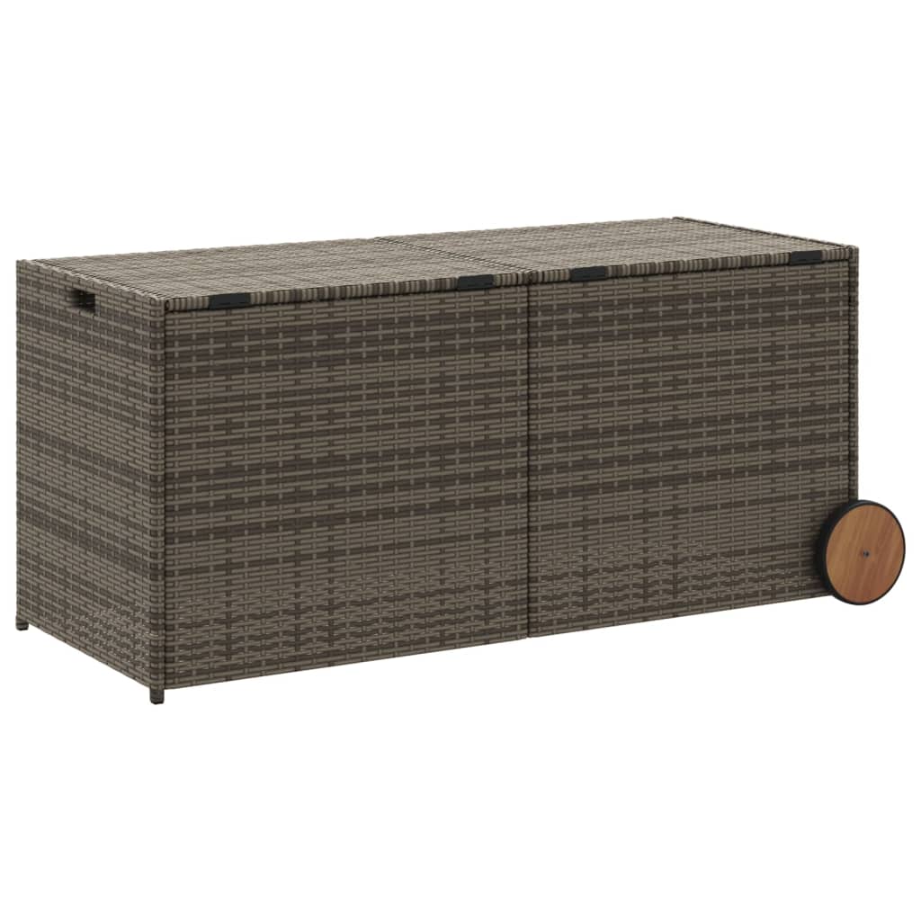 Opbevaringsboks med hjul 283 l polyrattan - grå, 127 x 55 x 56/59.5 cm - number 6.