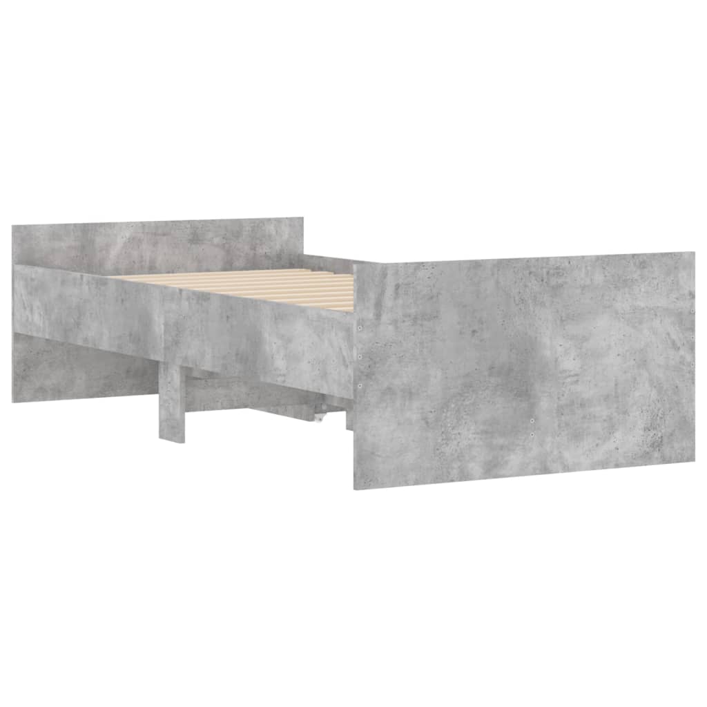 Bed frame with drawers - concrete gray, 90 x 200 cm - number 8.