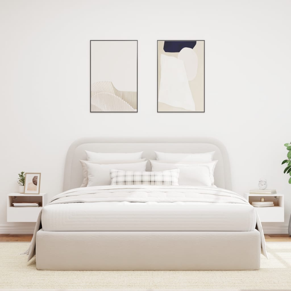 Nástěnné televizní stolky ks. dřevěné dřevo - bílé, 40 x 30 x 30 cm, 2 - number 3.