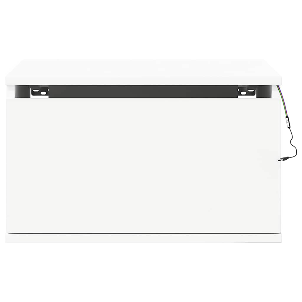 Nástěnný noční stolek s led osvětlením - bílý, 1 - number 7.