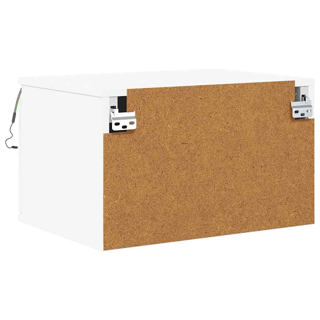 Nástěnný noční stolek s led osvětlením - bílý, 1 - number 9.