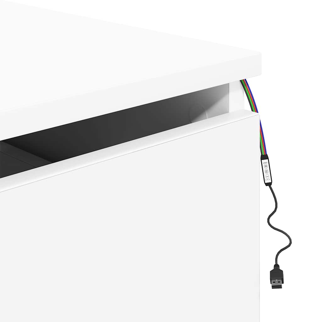 Nástěnný noční stolek s led osvětlením - bílý, 1 - number 10.