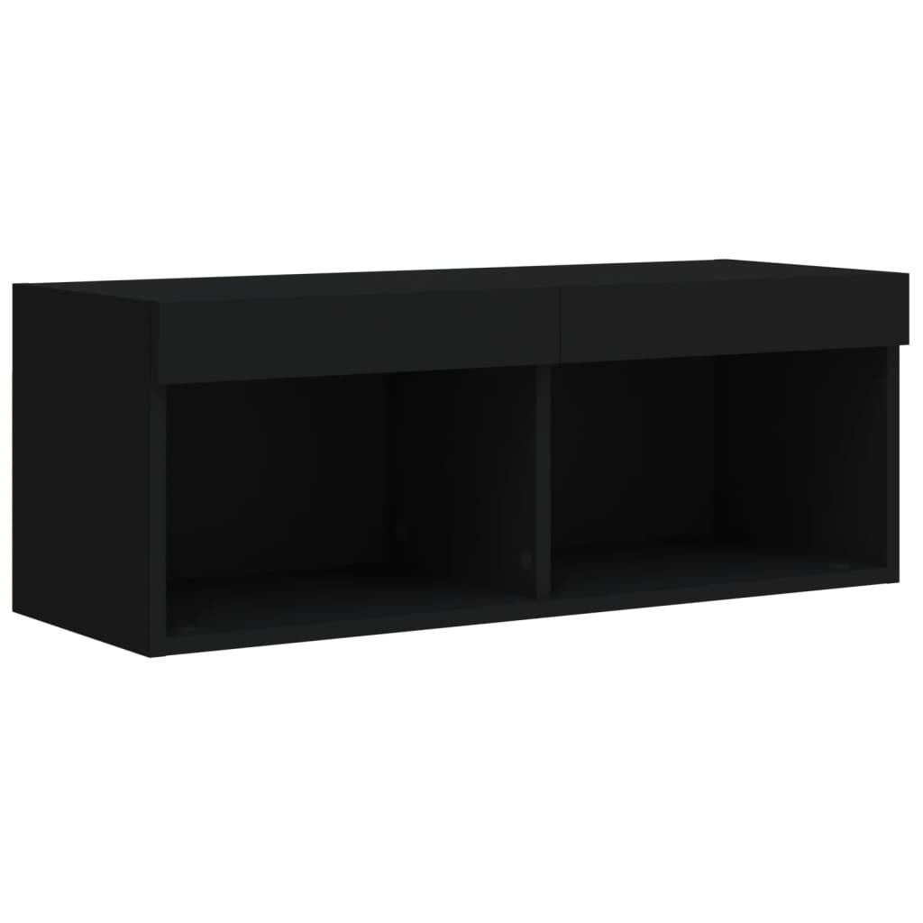 Tv-bord med led-lys 80x30x30 cm - sort, 1, ooo 1, 80 cm - number 7.
