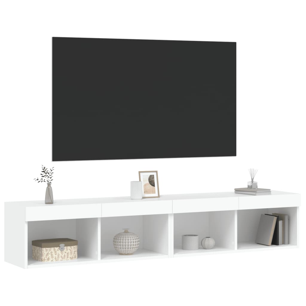 Tv -tabeller pc -er. med led -lys 80x30x30 cm - hvit, 2, ooo 1, 80 cm - number 6.