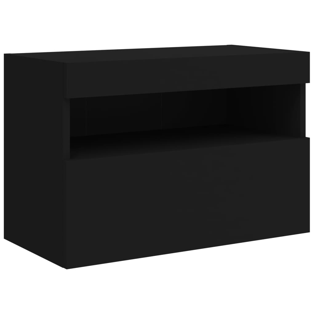 Nástěnný tv stolek s led světlem 60x30x30 cm - hnědý dub, 60 x 30 x 40 cm, 1 - number 3.