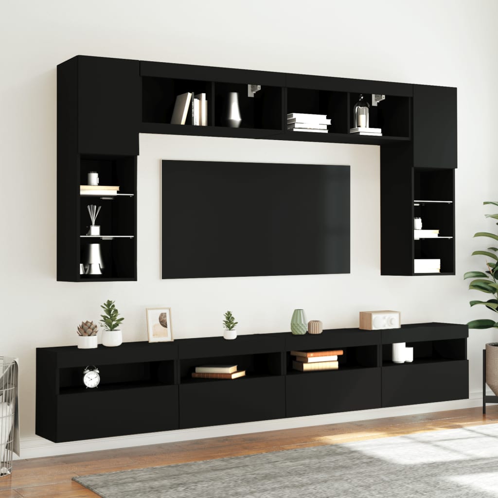 Nástěnný tv stolek s led světlem 60x30x30 cm - hnědý dub, 60 x 30 x 40 cm, 1 - number 6.