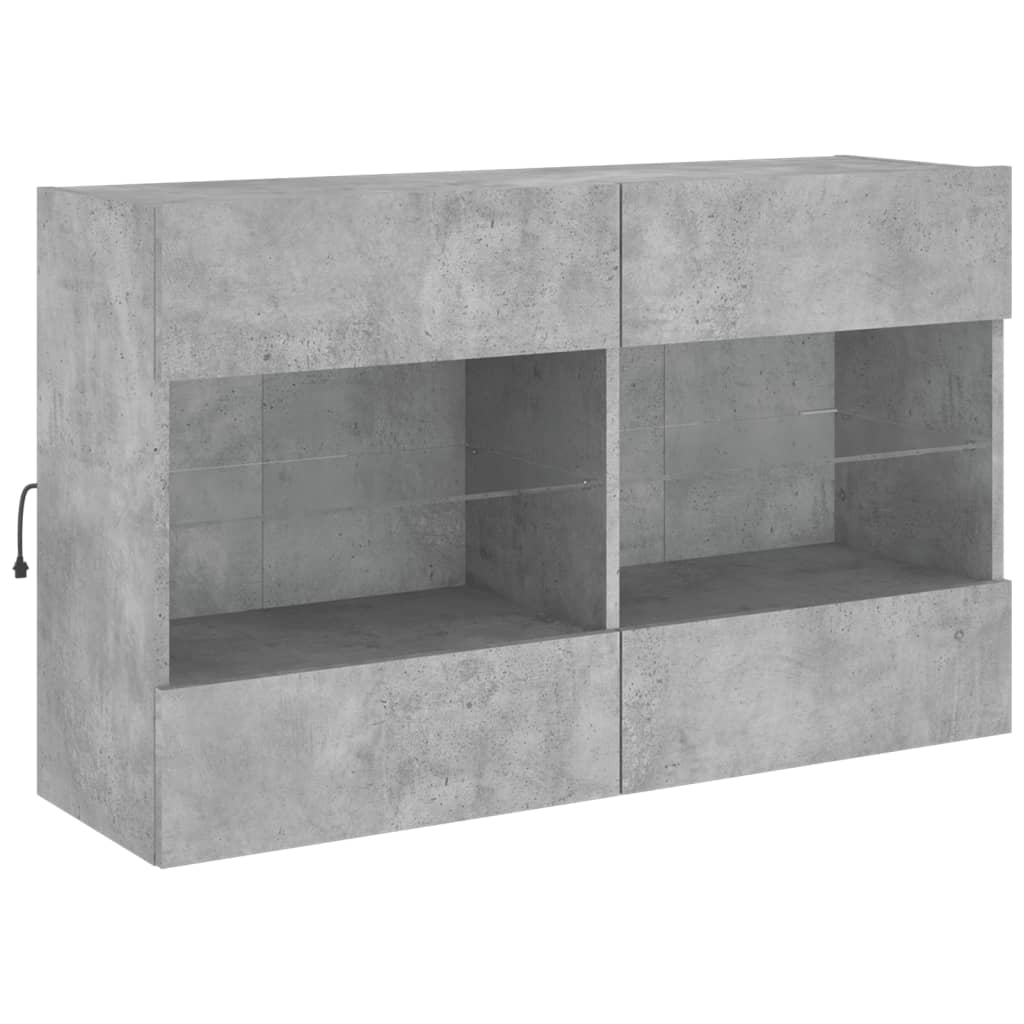 Wall-mounted tv table with led light 98.5x30x60.5 cm - concrete grey, 98.5 x 30 x 60.5 cm, 1 - number 3.