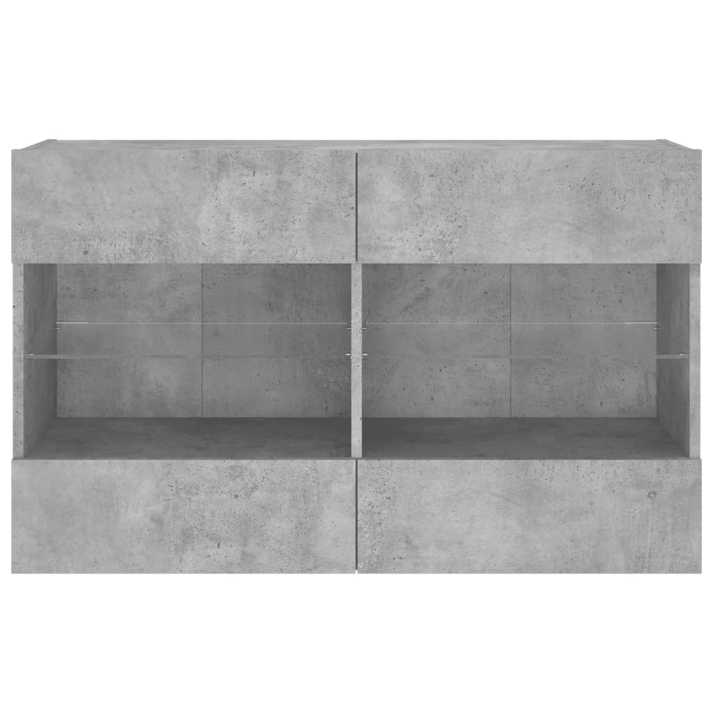 Wall-mounted tv table with led light 98.5x30x60.5 cm - concrete grey, 98.5 x 30 x 60.5 cm, 1 - number 7.