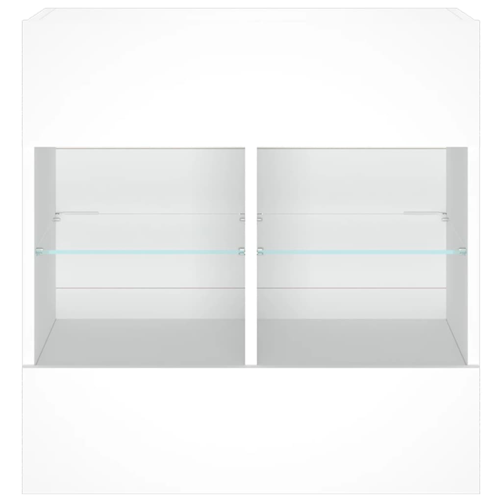 Væghængt tv-bord med led-lys 58,5x30x60,5 cm - hvid, 1, 58.5 cm - number 7.