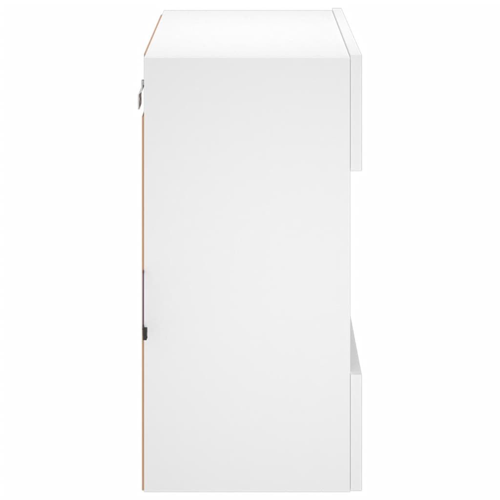 Væghængt tv-bord med led-lys 58,5x30x60,5 cm - hvid, 1, 58.5 cm - number 9.