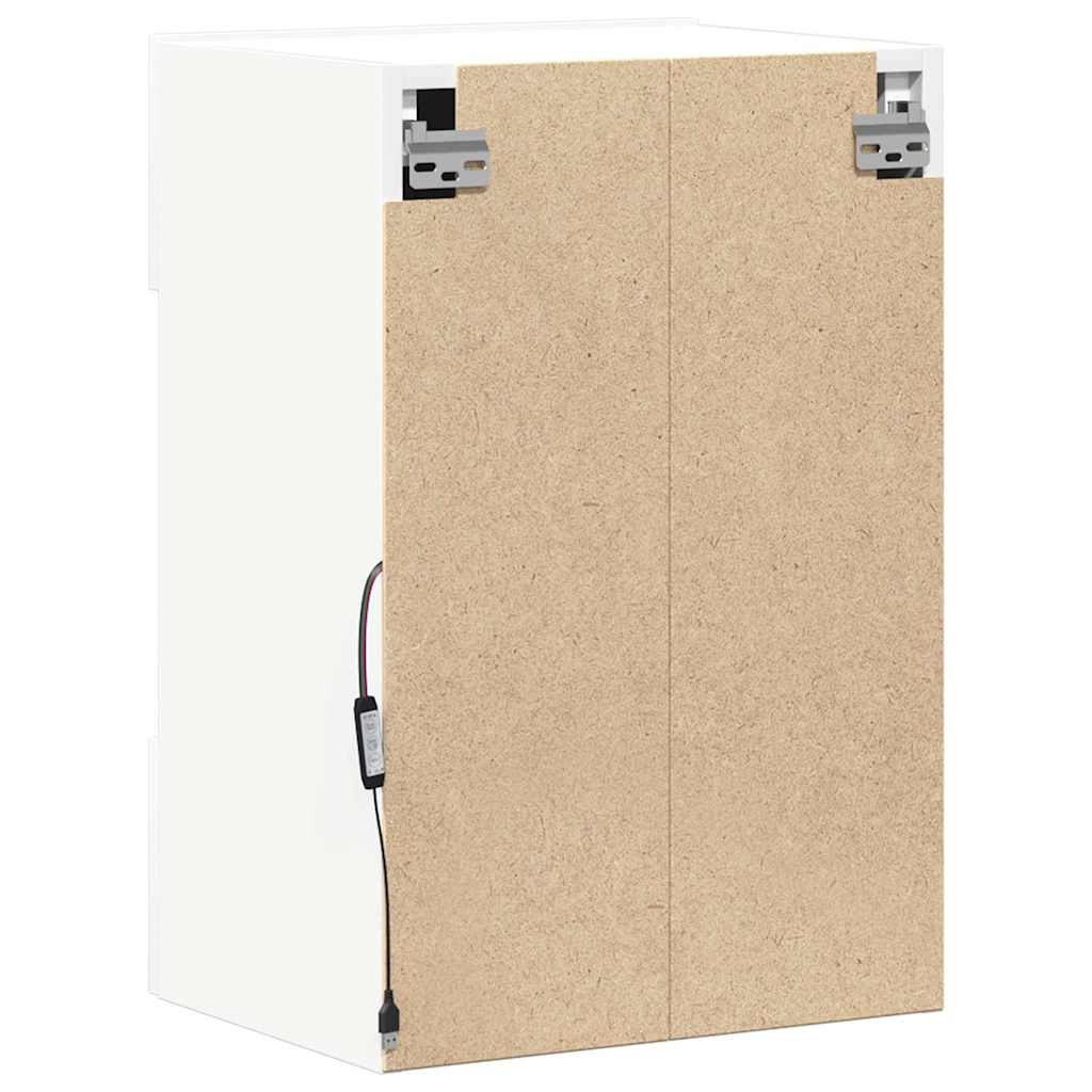 Væghængte tv-borde stk. med led-lys 40x30x60,5 cm - hvid, 2, 40 cm - number 10.