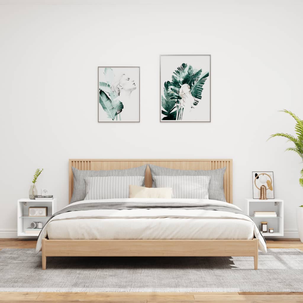 Sengebord pc -er. med led -lysvegg hengt - hvit, 2, 40 cm - number 3.