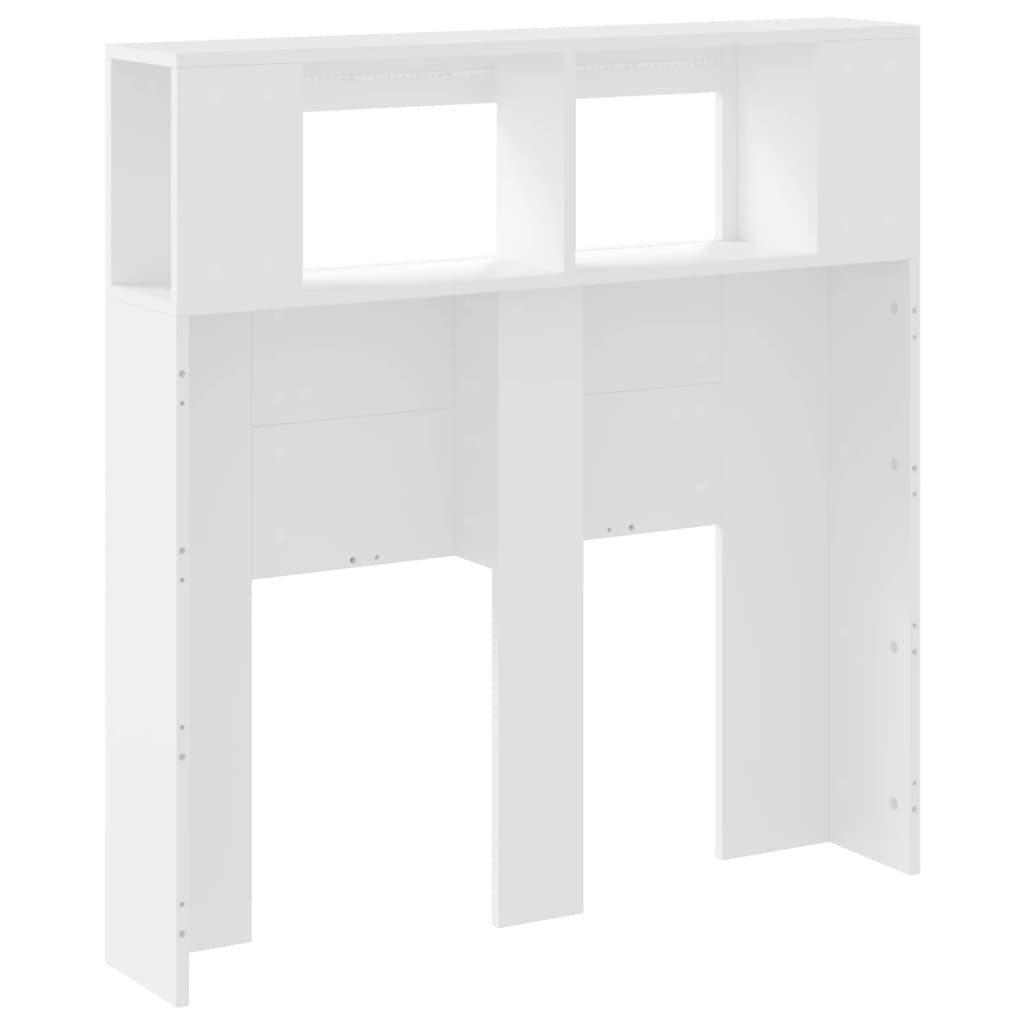 Sengegavl med led-lys 100x18,5x103,5 cm konstruert tre - hvit, 100 x 103,5 cm, 1 - number 8.