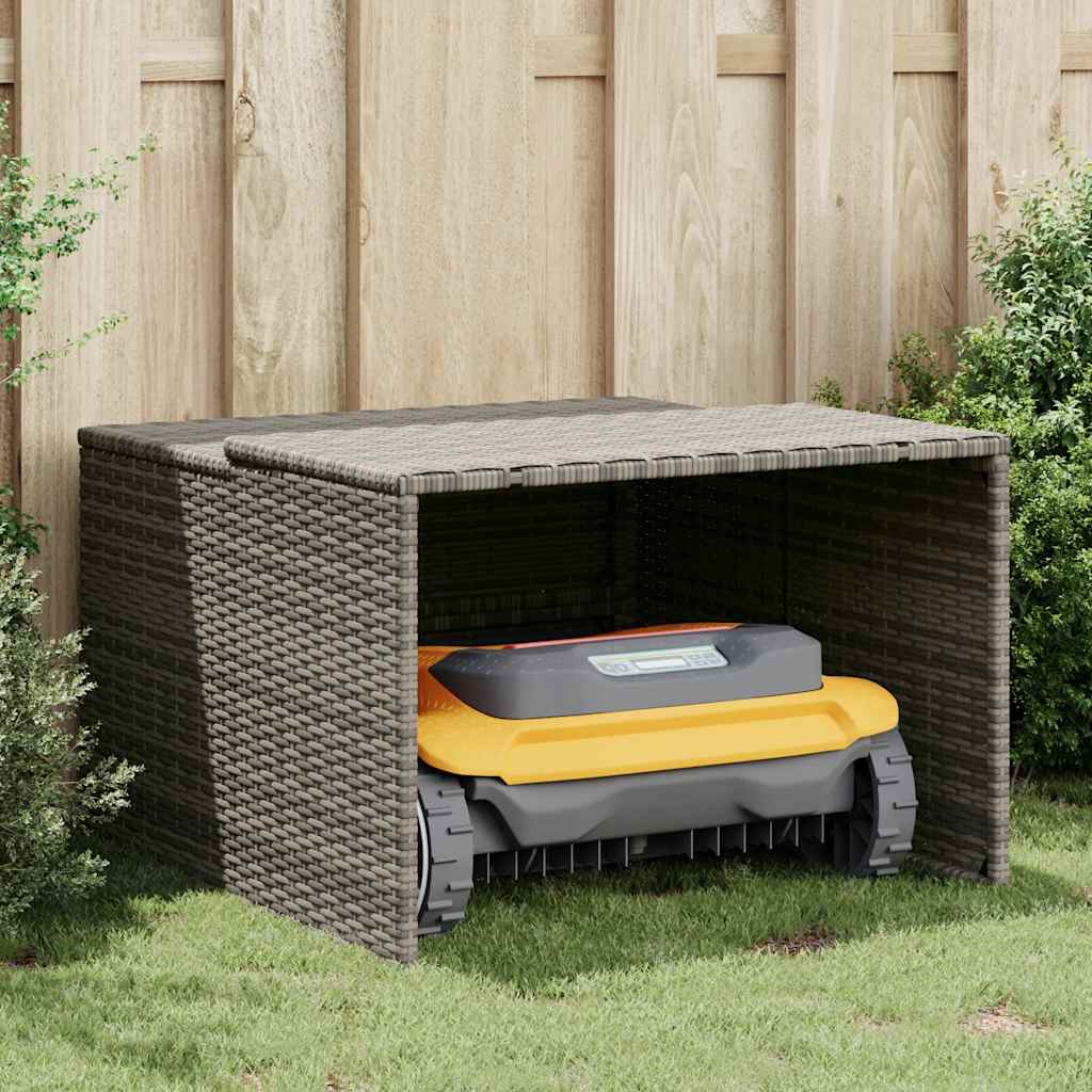 Garage for robotic lawnmower 86x90x52/57 cm polyrattan - gray, 1 - number 3.