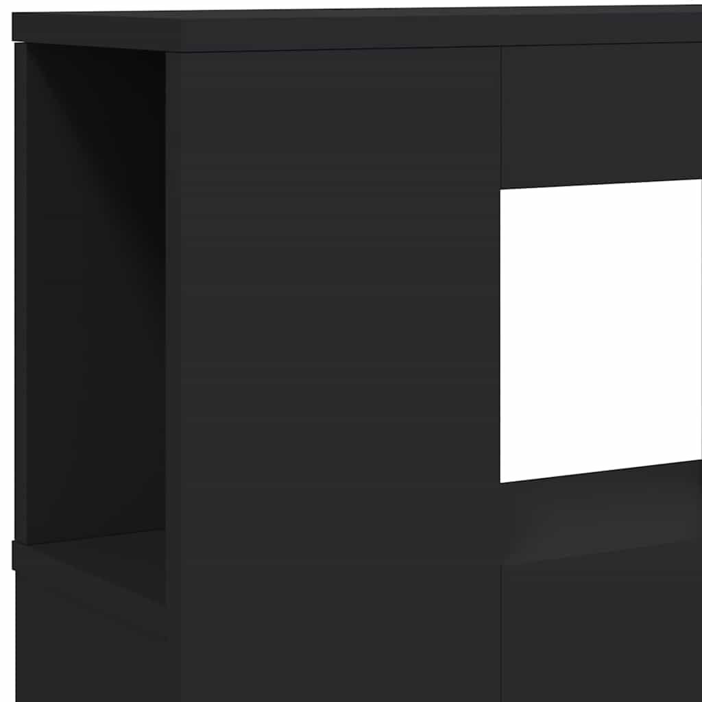 Sengegavl med led-lys 200x18,5x103,5 cm konstruert tre - svart, 200 x 103,5 cm, 1 - number 7.