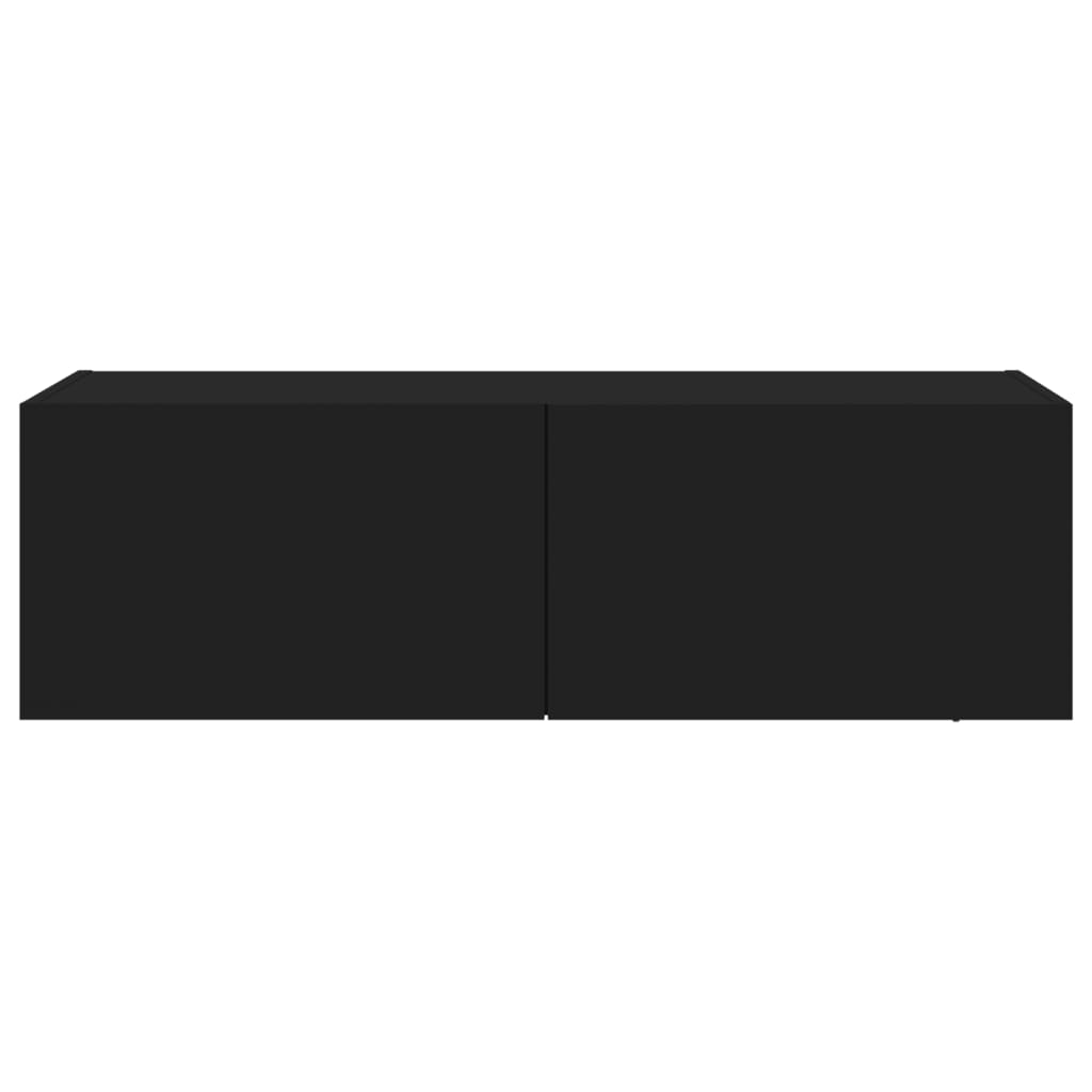 Væghængt tv-bord med led-lys - sort, 100 x 35 x 31 cm, 1 - number 10.