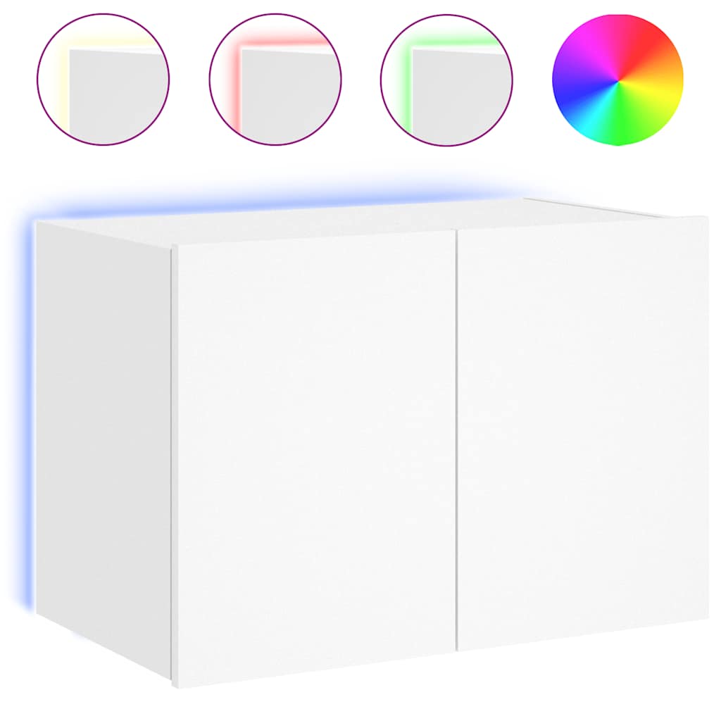 Nástěnný tv stolek s led světlem 60x35x41 - kouřový dub, 60 x 35 x 31 cm, 1 - number 2.