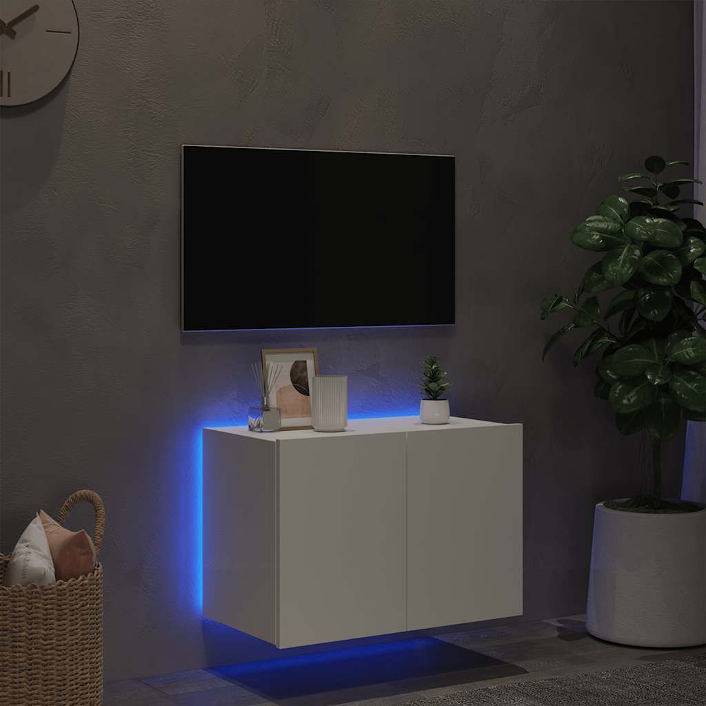 Nástěnný tv stolek s led světlem 60x35x41 - kouřový dub, 60 x 35 x 31 cm, 1 - number 4.