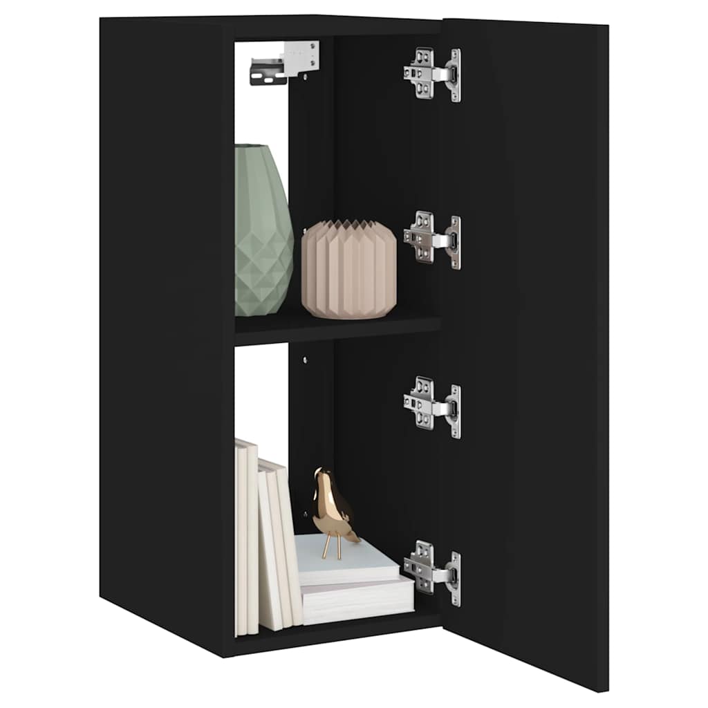 Væghængte tv-borde stk. med led-lys 30,5x35x70 cm - sort, 30.5 x 35 x 70 cm, 2 - number 6.