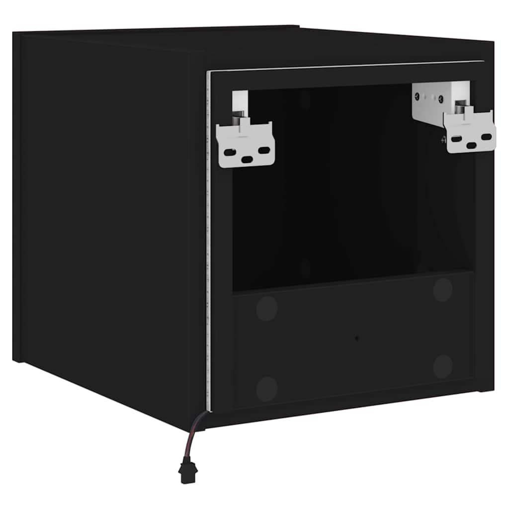 Væghængte tv-borde stk. med led-lys 30,5x35x30 cm - sort, 30.5 x 35 x 30 cm, 2 - number 12.