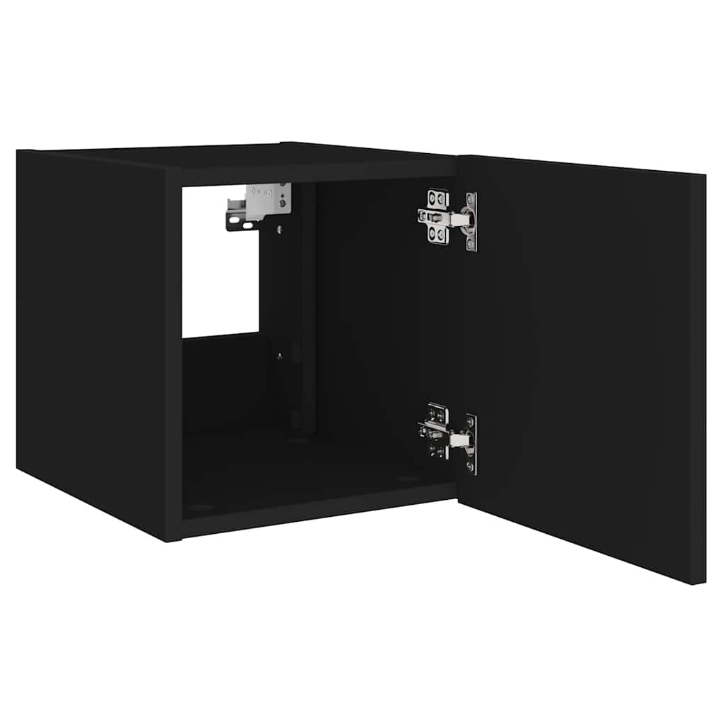 Væghængte tv-borde stk. med led-lys 30,5x35x30 cm - sort, 30.5 x 35 x 30 cm, 2 - number 9.