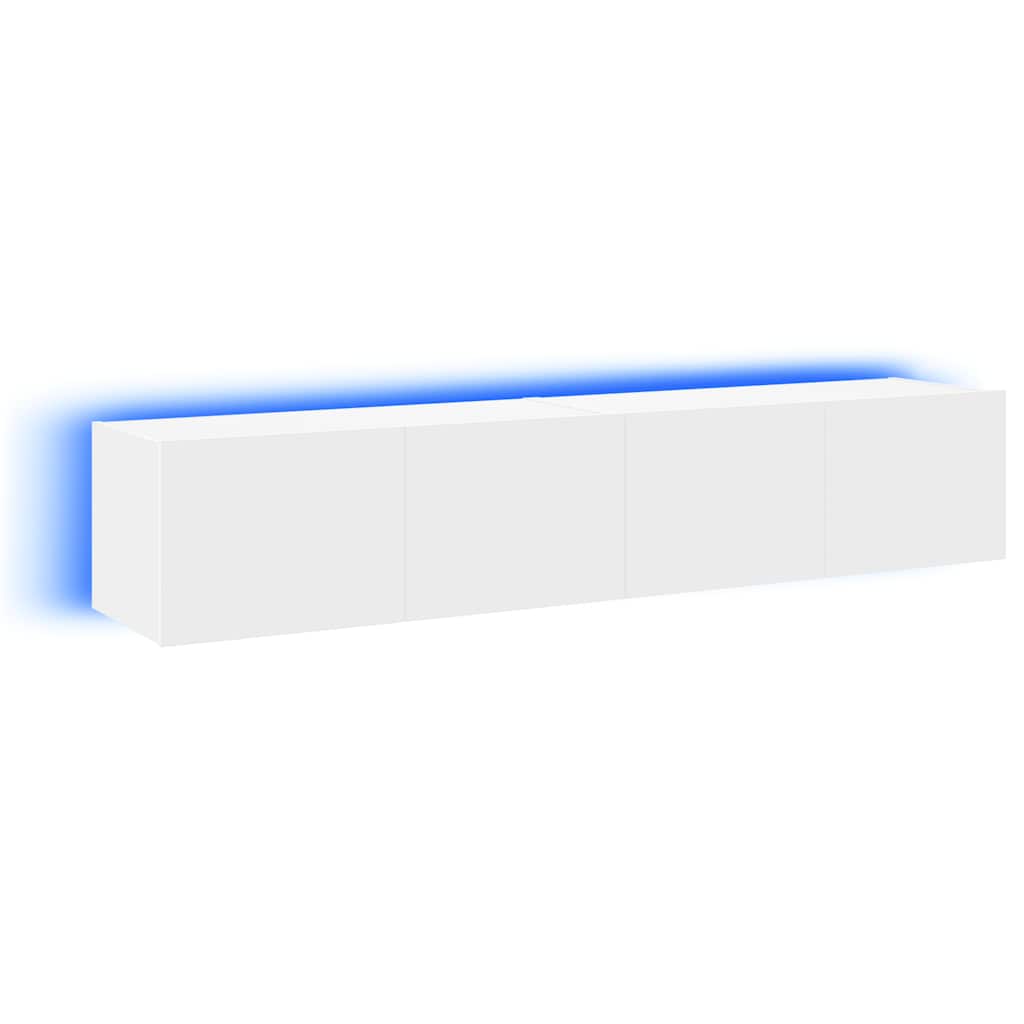 Vegghengte tv-stativ stk. med led-lys 80x35x31 cm - hvit, 2, 31 cm, 80 cm - number 2.