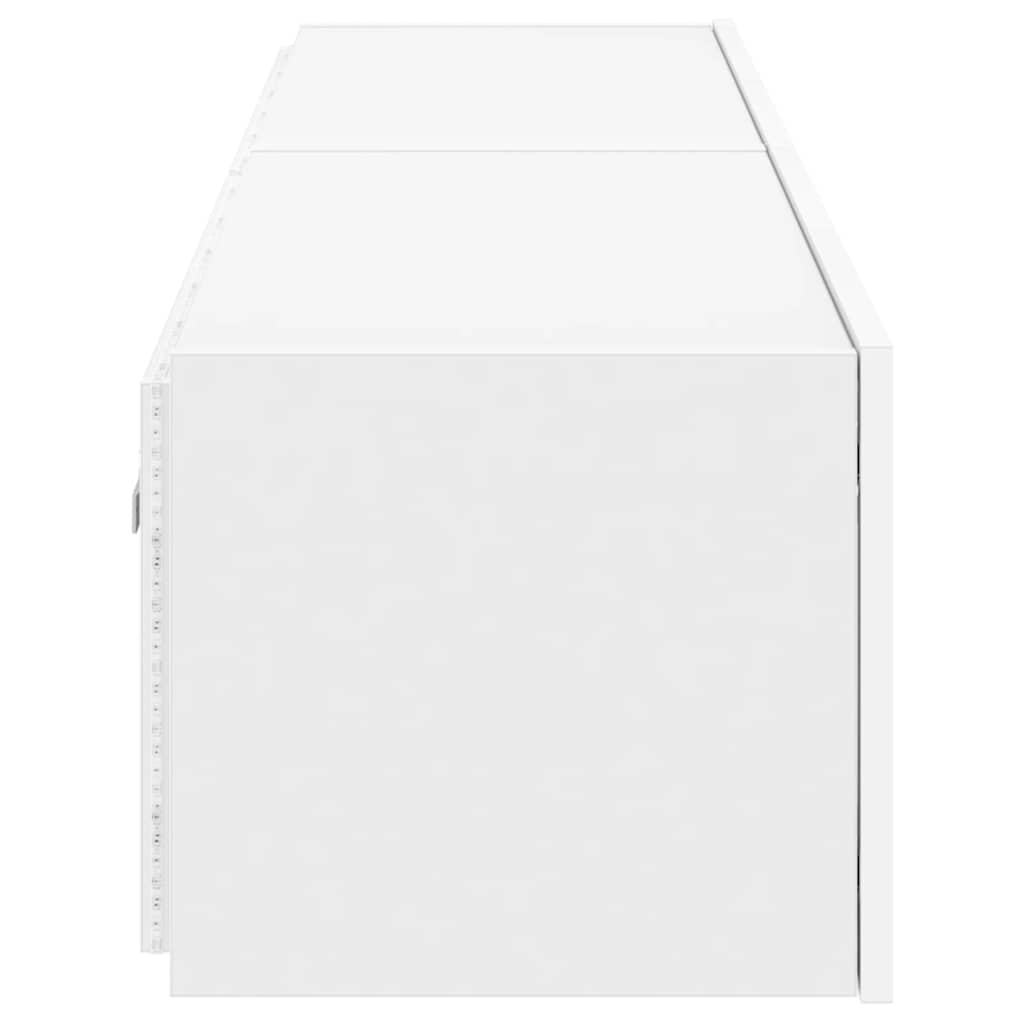 Vegghengte tv-stativ stk. med led-lys 80x35x31 cm - hvit, 2, 31 cm, 80 cm - number 9.