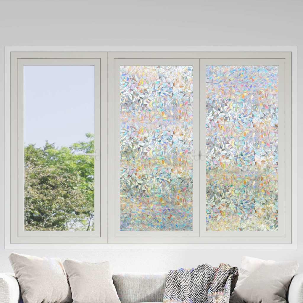 Window films pcs. 3d rainbow pattern frosted pvc - 90 x 1000 cm + 90 x 2000 cm, 3 - number 1.