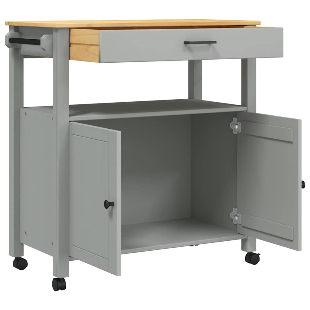 Køkkenvogn monza massivt fyrretræ - grå, 84 x 40 x 90 cm - number 4.