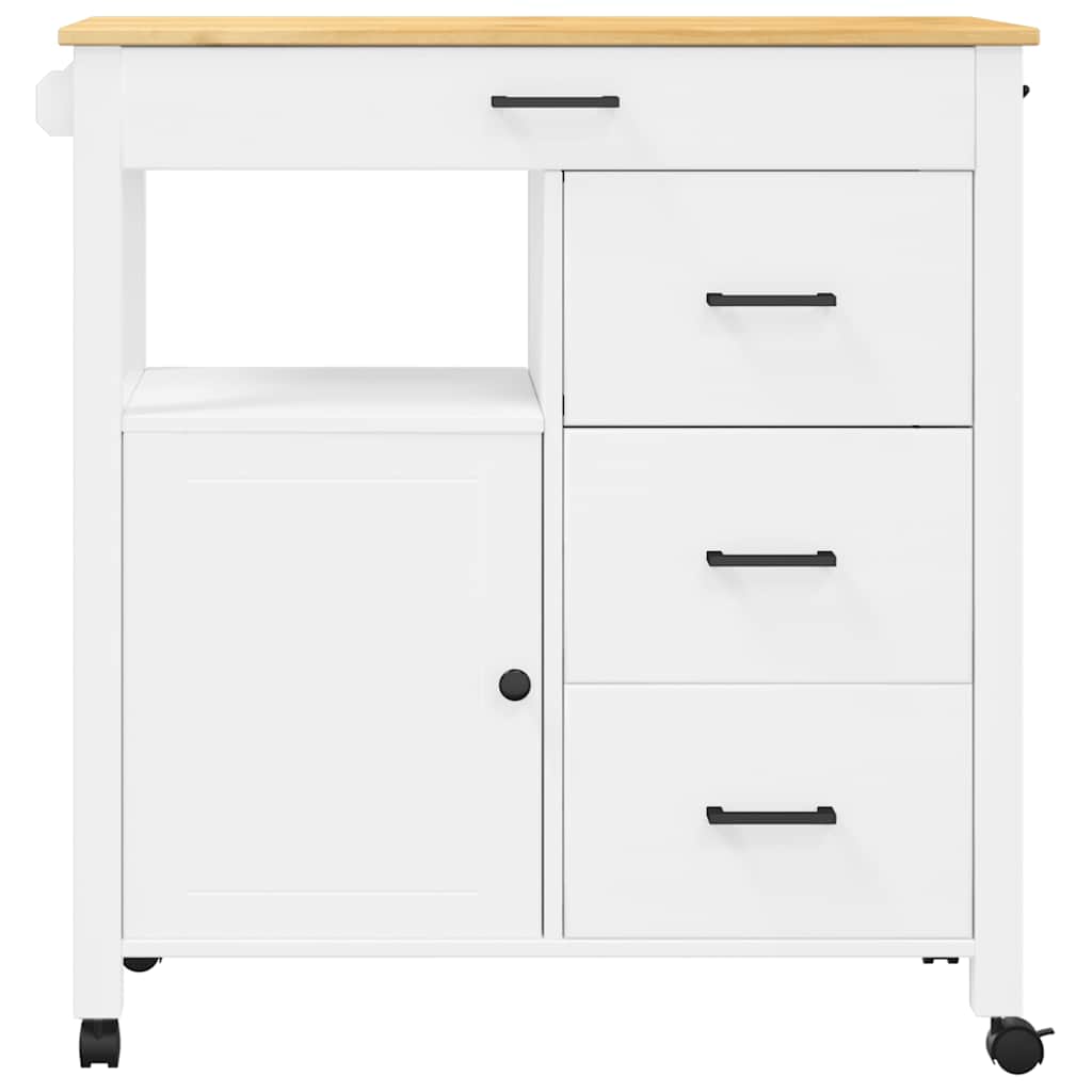 Køkkenvogn monza 84x40x90 cm massivt fyrretræ - hvid - number 5.